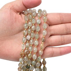 Natural Green Rutilated Quartz Beads Strands&nbsp;G-F809-A05-01