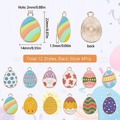 48Pcs 12 Style Alloy Enamel Pendants&nbsp;ENAM-SC0002-99