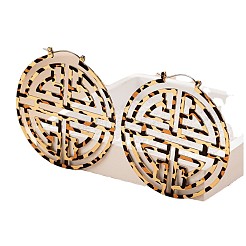 Leopard Print Alloy Hoop Earrings&nbsp;FS-WG28523-01