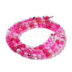 Faceted Natural Striped Agate/Banded Agate Beads Strands&nbsp;G-F447-4mm-H08