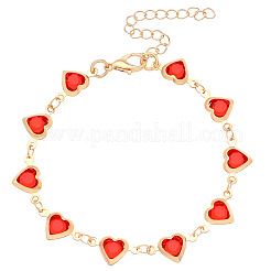 Brass Heart Link Bracelets&nbsp;WH-WGA7DD3-01