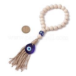 Handmade Lampwork Turkish Blue Evil Eye Pendant Decorations&nbsp;HJEW-JM02285-01