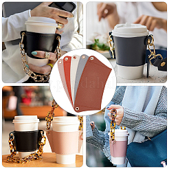 5Pcs 5 Colors PU Leather Heat Resistant Reusable Cup Sleeve&nbsp;AJEW-WR0001-58B