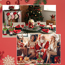 4 Sets 2 Style Christmas Wine Bottle Cover Pleuche Decoration&nbsp;AJEW-GF0007-18