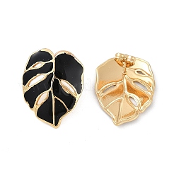 Ion Plating(IP) 304 Stainless Steel Leaf Stud Earrings&nbsp;EJEW-Z068-37G-01