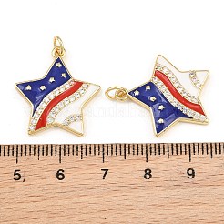 Independence Day Brass Micro Pave Clear Cubic Zirconia & Enamel Pendants&nbsp;CU-CBA5CB0-25G