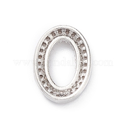 Rack Plating Brass Micro Pave Clear Cubic Zirconia Linking Rings&nbsp;KK-L155-58P