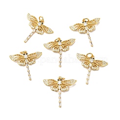 Rack Plating Brass Clear & Black Cubic Zirconia Pendants&nbsp;KK-H341-06G