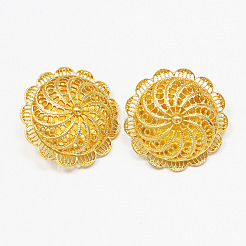 Flower Alloy Pendant Necklace & Stud Earring & Ring & Cuff Bangles Sets&nbsp;FS-WGA0F38-01