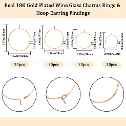 80Pcs 4 Size 316 Surgical Stainless Steel Wine Glass Charms Rings&nbsp;STAS-BBC0003-18
