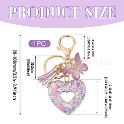 Heart with Butterfly Resin Keychains&nbsp;KEYC-TADJ0001-01F