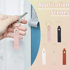 10Pcs 5 Colors PU Leather Keychain&nbsp;KEYC-TA0001-33
