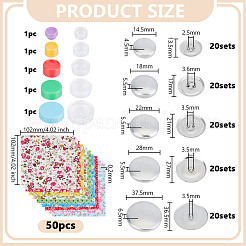 5 Sets 5 Styles Aluminum Blank Buttons&nbsp;FIND-OC0013-38