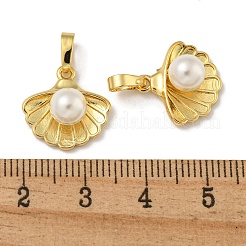 Brass & Shell Pearl Charms&nbsp;KK-I714-02G