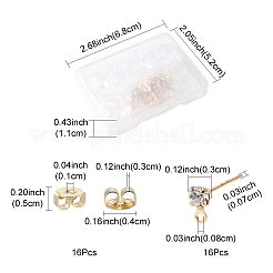 16Pcs Brass Stud Earring Findings&nbsp;KK-FS0001-57