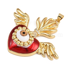 Brass Micro Pave Cubic Zirconia Enamel Pendants&nbsp;KK-L244-05G-03