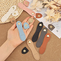 14 Sets 7 Colors Imitation Leather Sew on Purse Lock with Snap Button&nbsp;FIND-CA0008-57