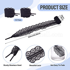 10 Pairs Polyester Lace Shoelaces&nbsp;AJEW-TA0003-14C