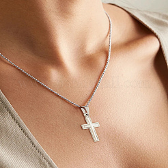 4Pcs Personalized 201 Stainless Steel Cross Pendants&nbsp;STAS-LP0002-62