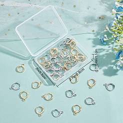 24 Pairs 2 Colors Brass Huggie Hoop Earring Findings&nbsp;DIY-CN0002-06