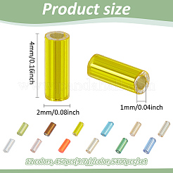 5400pcs 12 Colors Plated Glass Bugle Beads&nbsp;SEED-PH0002-32