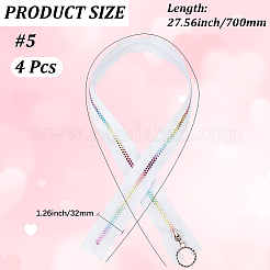 4Pcs #5 Nylon Coil Zippers Rainbow Zipper Tape&nbsp;SENE-CY0001-13A-02