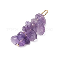 10Pcs 5 Colors 12 Constellation Natural Citrine & Golden Sheen Obsidian & Rose Quartz & South Red Agate & Amethyst Pendants&nbsp;PALLOY-JF02839-09
