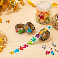Five-pointed Star Laser Paper Self-Adhesive Stickers&nbsp;DIY-WH0899-277