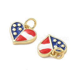 Independence Day Brass Enamel Charms&nbsp;KK-C110-01G