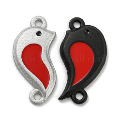 Spray Painted Alloy Couple Heart Connector Charms&nbsp;PALLOY-K018-02