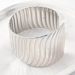 304 Stainless Steel Open Cuff Bangles for Women&nbsp;BJEW-Z086-02P