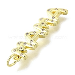 Mother's Day Brass Micro Pave Cubic Zirconia Pendants&nbsp;KK-V007-26G