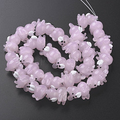 Transparent Handmade Bumpy Lampwork Beads Strands&nbsp;LAMP-T007-19-B08