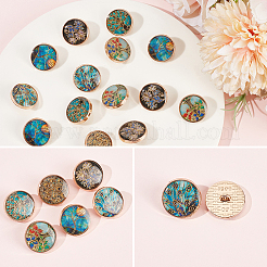 24Pcs 6 Styles 1-Hole Alloy Shank Buttons&nbsp;BUTT-CY0001-44A