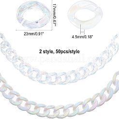 100Pcs 2 Style Acrylic Linking Rings&nbsp;OACR-CA0001-03