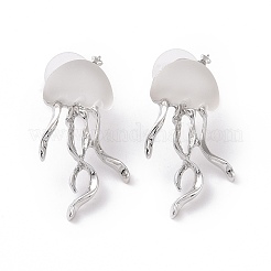 Resin Jellyfish Stud Earrings&nbsp;EJEW-P208-01P