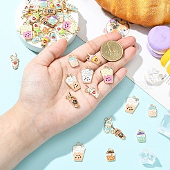 24Pcs 12 Sytyles Zinc Alloy Milk Tea Cup Pendants&nbsp;ENAM-YW0008-47