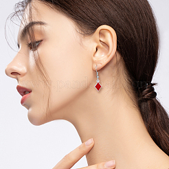 3 Set 3 Styles Playing Card Theme Resin Dangle Earrings with Alloy Pins&nbsp;EJEW-FI0003-01