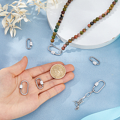 6Pcs 2 Styles 304 Stainless Steel Screw Carabiner Lock Charms&nbsp;STAS-HS0001-76