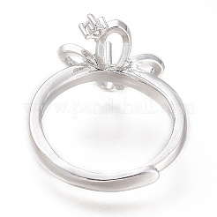 Adjustable Brass Finger Cup Peg Ring Settings&nbsp;ZIRC-I049-07