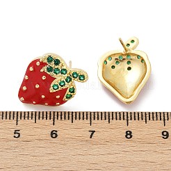 Brass Micro Pave Cubic Zirconia Stud Earrings&nbsp;EJEW-F895-27C-02G