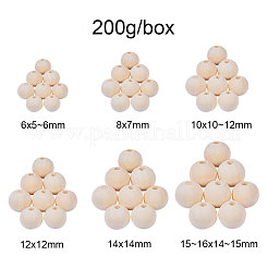Round Unfinished Wood Beads&nbsp;WOOD-PH0008-24