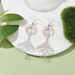 Brass & Stainless Steel Dangle Earrings&nbsp;EJEW-TA00396