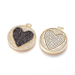 Brass Micro Pave Cubic Zirconia Pendants&nbsp;ZIRC-I032-45G