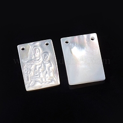 Natural White Shell Pendants for Mother's Day&nbsp;SSHEL-D083-32B