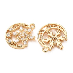 Brass Micro Pave Clear Cubic Zirconia Pendants&nbsp;KK-A304-17G