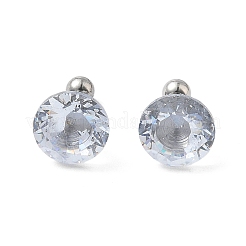 Diamond 304 Stainless Steel Cubic Zirconia Stud Earrings&nbsp;EJEW-U067-01P
