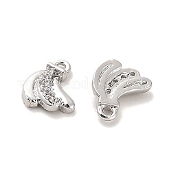 Brass Micro Pave Clear Cubic Zirconia Charms&nbsp;KK-C054-12P