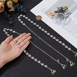 Alloy Crystal Rhinestone Flower Link Invisible Non-Slip Sexy Shoulder Straps&nbsp;AJEW-WH20054-198