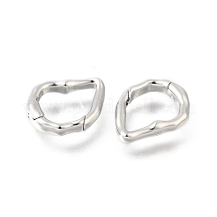 Brass Irregularity Spring Gate Rings&nbsp;KK-U072-43A-P